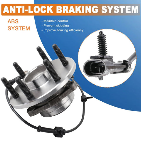 Front Wheel Hub Bearing Assembly 515053 For Chevy Avalanche Express Suburban Tahoe 6 Lug ABS With Sensor, side view