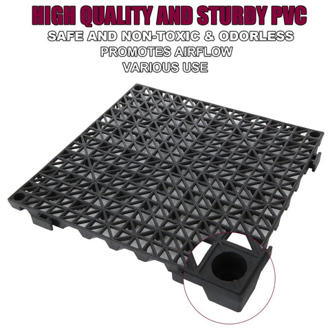 12 Pack 12 Inch Interlocking Rubber Flooring Tiles For Bathroom And Outdoor Use Non Slip Shower Mat Pool Deck Patio Balcony Kitchen Yard Black