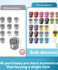 Top Shelf 24 Pack Electronic Finger Counters Featuring Nifty Bright Numeric Display Rings in various colors for scoring.