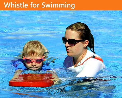 Swimming lesson with Ultra Loud Emergency Whistle 120dB Survival Signaling Whistle For Camping Hiking Boating Fishing Lifeguard Life