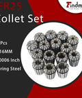 ER25 Collet Set 15Pcs Precision Spring Collet Chuck Kit Must Have For CNC Engraving Milling Lathe Tools 2Mm To 16Mm