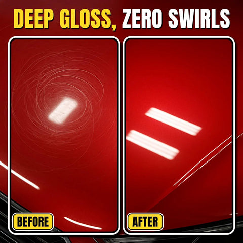 Before and after car surface using Car Scratch Remover Kit Pro Grade All In One Deep Scratch Repair Compound And Polishing Solution