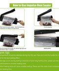 How to use 8 Inch Impulse Heat Sealer Manual Poly Bag Sealing Machine Quick Seal For Plastic Bags PE And PP Black Portable