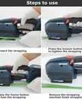 Steps to use Heavy Duty Cordless Electric Strapping Machine For Pet And Pp Bands With Lithium Battery.