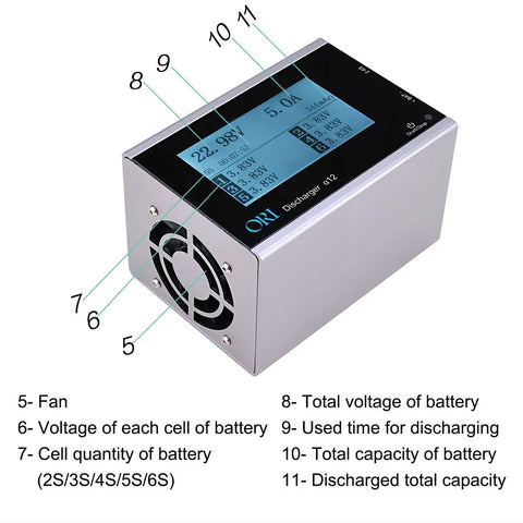 Smart LiPo Battery Discharger With One Tap Intelligent Balance, Auto Current Adjustment And Auto Shutdown, High Power 120W Discharge device
