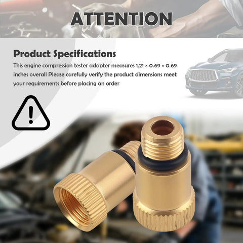 Two Pack Gearhead Friendly Compression Tester Adapters M12x1.25 Spark Plug Tool Adapter With O Ring Seal close-up view