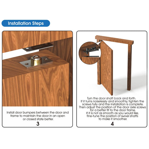 Installation of Heavy Duty Pivot Hinge Hardware Kit For Hidden Secret Doors And Bookcase Doors, supporting up to 660 lbs.
