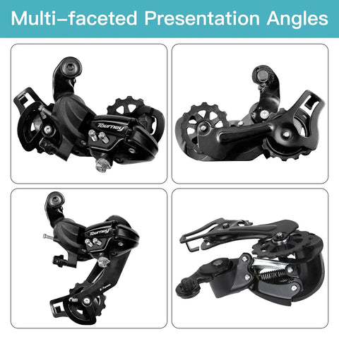 6/7 Speed Bike Rear Derailleur With Direct Mount for Mountain and Road Bikes RD TY300, multi-angle view showing components