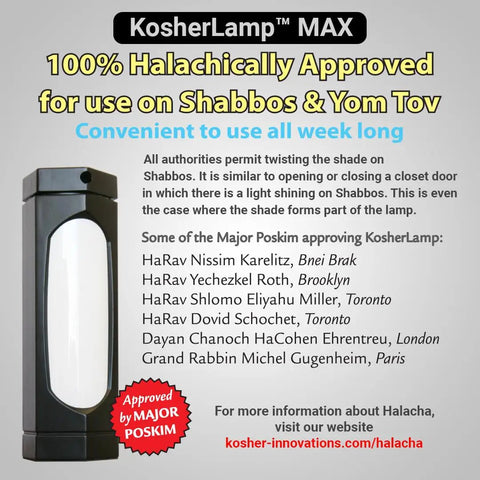Max Matte Black Reading Lamp With A Twist To Reveal Or Hide Light For Shabbos Halacha Safe Dope Kosher Friendly Desk Or Table Light For Home Office And Gift Ready image showing lamp design and approval.