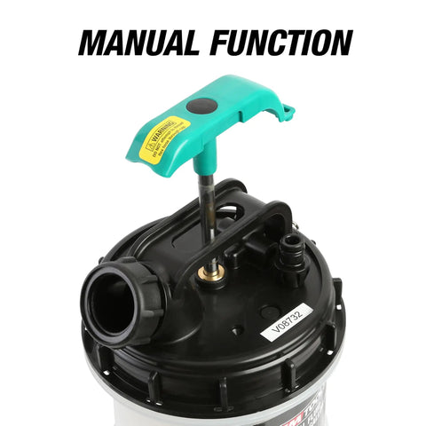 Top view of Manual Fluid Extractor Pump for Oil Change and Transmission Fluid, 8L Capacity, showing manual hand pump handle