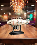 Airship Diecast Model with Stand for Home Office Decor Dope Retro Statue Perfect for Shelf TV Cabinet Cafe Bar White Large Size L