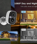 No-Nonsense Wireless Outdoor Security Camera With 2K Color Night Vision, AI Motion Detection comparing color and grayscale images