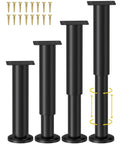 4 Piece Heavy Duty Adjustable Height Bed Support Legs With Swivel Base For Bed Frame Sofa Cabinet And Table Metal Replacement Feet set with screws