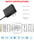 Beast Replacement Charger For VACMOP Pro Cordless Hard Floor Vacuum Mop With 6 Ft Cable and Certifications Display