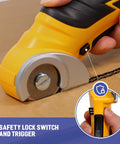 Cordless Cardboard Cutter Electric Scissors With Safety Lock For Cardboard, Fast 240 RPM Cutting, One Quarter Inch Capacity