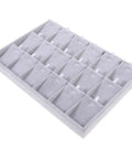 Lowkey Perfect Multi Grid Jewelry Tray For Rings And Necklaces With Smart Dividers, gray compartments for organized storage.