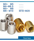 Heavy Duty Self Tapping Thread Repair Inserts Galvanized And Stainless Steel M3 To M16 Assorted Kit with silver and gold inserts.
