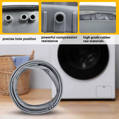 DIY Friendly No Fuss Easy Install Front Load Washer Door Gasket Replacement 4986ER0004F For LG And Kenmore, shown coiled with washer