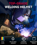 Welder using Large View Auto Darkening Welding Helmet With LED Light And Solar Powered Hood Four Arc Sensors Wide Shade Range