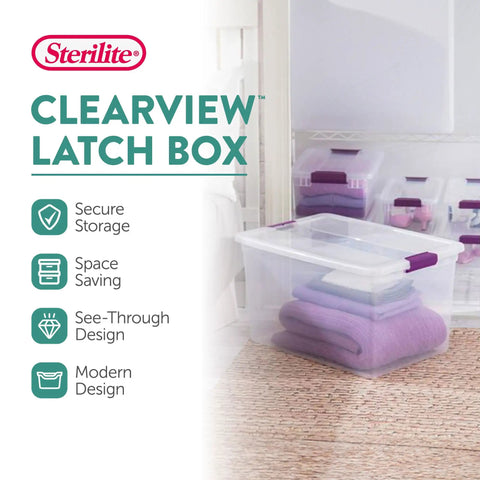 Clear View Stackable Storage Totes With Snappy Latching Lids Heavy Duty Plastic Bins For Closets Bedrooms And Attics Roomy Carriers To Store Clothes Blankets And Everyday Gear 24 Pack Set