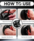 3 Pack Car Dent Puller Kit Upgraded Model With Large Puller Plus Two Small Dent Repair Tools Built From Durable Rubber And Solid Metal Heavy Duty Dents Beat Dents Out Fast For Cars Glass Ceilings And Moving Objects Black Yellow, how-to use guide