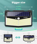 Solar Outdoor Motion Sensor Lights 310 LED With 3 Modes IP65 Waterproof 270 Degree Wide Angle For Yard Garage Fence Deck 1 Pack