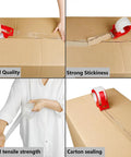 2 Pack No Noise Clear Packing Tape With Dispenser Heavy Duty 2.7 Mil Thick 1.88 Inch Wide 55 Yards Long Silent Noiseless