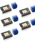 Five Pack TMC2208 Stepper Motor Drivers Ultra Quiet 3D Printer Accessory With Heatsink Yellow Pin For Smooth Precise Motion