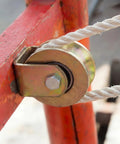 Close view of 4 Pack 3 Inch U Groove Caster Wheels Forged From Heavy 45 Pound Steel Brackets Rated 1763 Lbs Each.