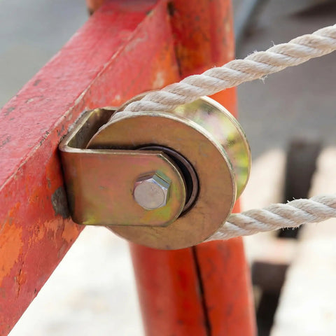Close view of 4 Pack 3 Inch U Groove Caster Wheels Forged From Heavy 45 Pound Steel Brackets Rated 1763 Lbs Each.