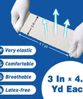 Hands holding Gauze Roll Bandage Pack 3 Inch By 4.1 Yards Soft Nonstick Breathable Wound Wrap For First Aid And Medical Use