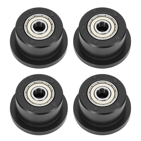 42mm Polyurethane Gym Pulley Wheels Set For Cable Machines Quiet, Smooth Operation Replacement Pulleys For Lifting Equipment And Home Gym Accessories Fits Standard Weight Stack Systems 4 Pack, four black pulleys