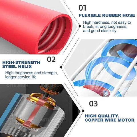 Flexible hose, steel helix, and copper wire motor components of Powerful Electric Grain Conveyor With 60 Inch Hose