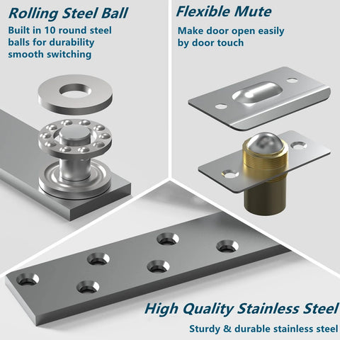 Image showing components of Heavy Duty Door Pivot Hinge For Wood Doors And Bookcases Hidden Invisible Pivot Hinge With 360 Degree Rotation