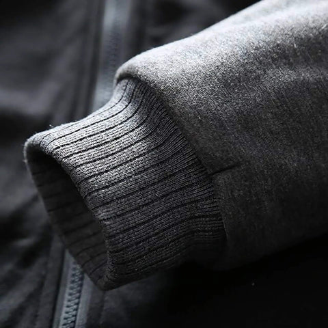 Close-up of the cuff on Heavyweight Fleece Hoodie For Men Full Zip With Warm Lining Thick Winter Ready Hooded Sweatshirt