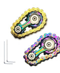 2 Pack Metal Bike Chain Fidget Tools For Men Stainless Steel Desk Fidget Gear Handheld Mechanical Anxiety Reducer