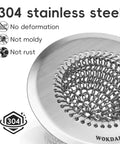 Close-up of Reversible Chain Mesh Sink Strainer For Effortless Clean Up And Debris Catcher Large Capacity No Clog 304 Stainless Steel