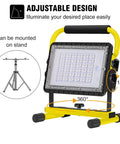 GoTo 60W LED Work Light Cordless Floodlight With 6000LM showing adjustable design and mounting stand option