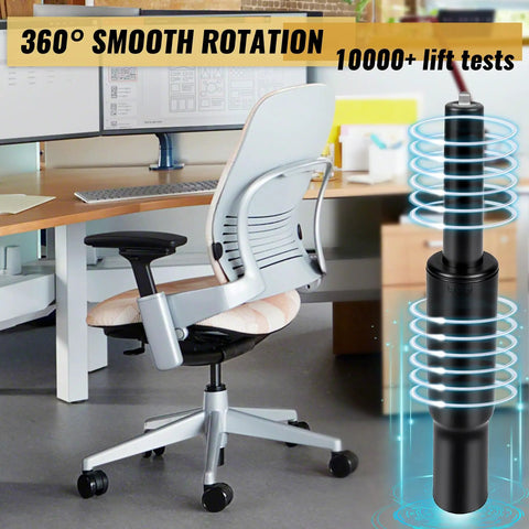 Heavy Duty Gas Cylinder Replacement For Steelcase Leap V2 Office Chair shown in office setting with side activated height adjustment