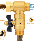 Built Tough Brass Inline Garden Hose Filter With Ball Valve Drain Three Quarters Inch GHT Replaceable 40 And 100 Mesh Screens Sediment Filter For Outdoor Watering Car Wash And RV Use