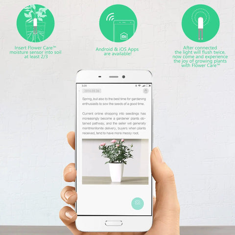 4 In 1 Soil Moisture Meter Plant Water Monitor With Bluetooth For Indoor Plants, Syncs with app on smartphone