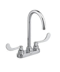 Monterrey 4-Inch Centerset 5-Inch Gooseneck Bathroom Faucet in Polished Chrome With Lead-Free Solid Brass, Ceramic Disc Valve, and Aerator