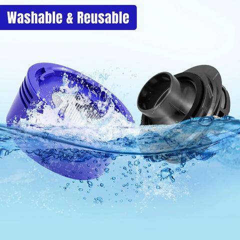 Motor Rear Cover And Rear Filter Kit For V7 And V8 Vacuum Cleaners floating in water showing washability