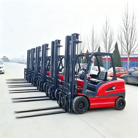 Electric Warehouse Forklift For Goods Transport And Material Handling In Loading Docks And Warehouses Workhorse Industrial Lift Truck For Logistics Tasks Multi Model Stacker And Pallet Carrier, red electric forklift