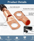 Close-up of All In One Copper Wire Lugs Kit with 260 copper lugs, featuring inspection window and pure copper material.