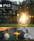 Outdoor 240 Ft LED String Lights With 124 G40 Globe Bulbs, Waterproof IP65 Dimmable Patio Lighting in rain