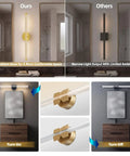 Comparison of JTsupliight Wall Sconces Set of Two, 22.17" Rechargeable Wall Lights, Gold with other lights shows design and brightness.