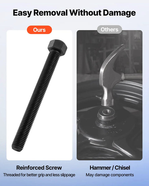 Comparison of reinforced screw and hammer for All-In-One Ball Joint Press And Bearing Driver Kit With 24 Race And Seal Drivers.