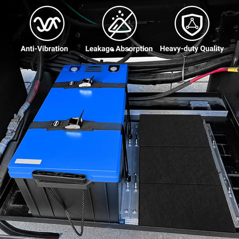 Heavy Duty Built Tough Battery Protector Mat 8 X 12 Inch Acid Absorber Pad And Anti Shock And Corrosion Resistant Reduces Vibration For Battery Trays In Cars Boats RVs And Trucks