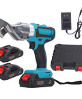 Fafeicy 21V Cordless Electric Metal Shears With Led Light And Variable Speed, includes batteries and charger for cutting metal.